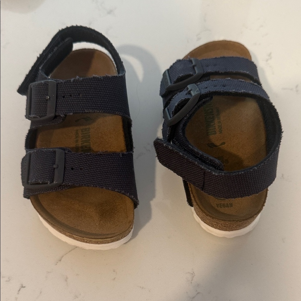 Birkenstock Navy Milano toddler sandals used twice